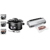 Russell Hobbs 3in1 Multikocher spülmaschinengeeigneter 6,5l Keramik-Gartopf & CASO VC10 Vakuumierer - Vakuumiergerät, Lebensmittel bleiben vakuumiert bis zu 8x länger frisch, 30cm lang