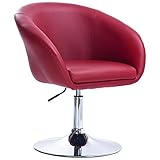 WOLTU BH24bd-1 Barsessel 1er Set, stufenlose Höhenverstellung , verchromter Stahl , Kunstleder , gut gepolsterte Sitzfläche mit Armlehne und Rücklehne, Bordeaux