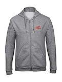 orestamazon Reitsport Pferde Bestickte Polo Auto Kaputzenpullover mit Reissverschluss Hoodie Premium-Qualität -9030 - Grau - M