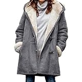 ZYUD Damen Teddy Fleecejacke mit Kapuze Warme Flauschjacke Kapuzenjacke Winter Warm Mantel Casual Zip Hoodie Plüschjacke Comfy Softjacket Bequeme stilvolle Winterjacke Winterjacke W