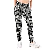 LAOLUCKY Damen Sweatpants Jogger Jersey Pants Mode Casual Sport Hose, Whimsical Circus Theater Ticket Admit Americana White, XXL