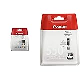 Canon Tintenpatrone CLI-551 Multipack C/M/Y/BK je 7ml - für PIXMA Drucker ORIGINAL 4 Tinten & PGI-550 PGBK Druckertinte - Pigment Schwarz 15 ml für PIXMA Tintenstrahldrucker ORIGINAL