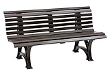 gartenmoebel-einkauf Gartenbank 3-sitzer 150cm, Kunststoff braun, w