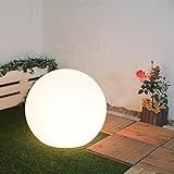 Gartenleuchte Kugel weiß Durchmesser 80 cm E27 max. 60W Kunststoff Wegeleuchte Dekoleuchte außen Kugelleuchte Garten Lampe Außenb