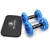 5BILLION Bauchtrainer Roller & Ab Wheel Roller - Doppelt Core Ab Wheel - Workout für Abs, Rücken, Arme, Schultern, Torso, Hüften - Enthält kniend Matte (Blau)