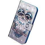 Herbests Kompatibel mit Xiaomi Redmi 7A Handyhülle Leder Hülle Bunt Glänzend Glitzer Muster Klapphülle Flip Case Brieftasche Kartenfächer Schutzhülle Magnetverschluss,Cute E