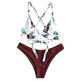 Sexy Bikini Damen Set Push Up High Waist Solid Trägerlos Zweiteiliges Bikinis Set Frauen Sommer Sport Brüste Badeanzug Bauchweg Tankinis mit Bügel für Mädchen Strand Beachw