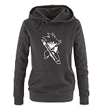 Just Style It - Son Goku - Style2 - Dragonball - Damen Hoodie - Schwarz/Weiss Gr. XL