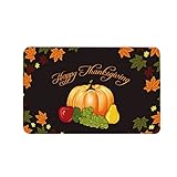 Thankgiving Truthahn Fußmatte,Welcome Fußmatte für Thanksgiving Herbst Gnom Ernte Zwerg Fußmatte Kürbis Fußmatten Hypoallergen Anti-Rutsch Teppichbodenmatte Deko für Indoor Outdoor (B, 40x60 cm)