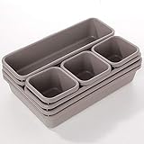 IENPAJNEPQN 8pcs / Set Verfassungs-Organisator-Aufbewahrungsbehälter Startseite Schubladeneinsatz Organizers Tabletts Aufbewahrung im Büro Küche Badezimmer Schrank Schmuck-Box (Color : Light Grey)
