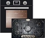 Kaiser Backofen-Set EH 6326 SP+KG 9325 Em Turbo, Elektro, Autark, 79L, Selbstreinigung,Einbau Backofen,10 Funktionen,Pizzafunktion, Easy clean,Intelligent system+ Einbau Gasherd, 90cm, Schwarz,3,8 Kw