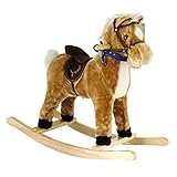 Bieco Plüsch Schaukelpferd 73x28x65cm | Schaukeltiere | Pferd zum Draufsitzen und Reiten | Schaukelpferd Baby | Baby Spielzeug ab 9 Monate | Baby Schaukel | Pferde Spielzeug | Pferd Spielzeug M