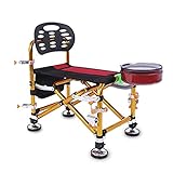 QWEEF Tragbarer Campingstuhl Angelstuhl Folding Multifunktions-Campingstuhl im Freien tragbarer Stuhl mit Zubehör Komfort & Heavy Duty (Color : Gold, Größe : Free Size)