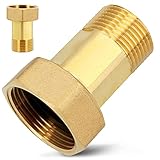 DIAMOND® Wasserzähler Verschraubungen Ø 1 Zoll Überwurfmutter IG x 3/4 Zoll Außengewinde | Messing Anschluss-Verschraubung Mit Dichtungsring Oring Rohrverschraubung Fitting Verbindungsstück Sechsk