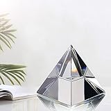 H&D Kristall klar Pyramide Ornament Form Briefbeschwerer mit Geschenk-Box,6.1