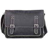GYZX Business Aktentasche, Mens Full Grain Echtes Leder Messenger Bag Laptop unter Business Aktentasche Vintage Schultertasche Umhängetasche Mann H