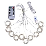 Creative Party Hochzeit Vorhang Lichter USB Lichterkette mit Fernbedienung Bz1501 3 x 1 m 100 Vorhanglicht 8 Modi USB Fernbedienung Kupferdraht Dekovorhang Licht Warmweiß (A)
