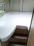 Fiducia CA6066 Spannbettlaken wischdesinfektionsgeeignet, abwaschbar, oder 3er-Set für Wohnmobile -Größe ca. 85x210 cm (2X) + 50x145cm, schwere Qualität, Ideal für die Vermietung (weiß, 140x200x25)