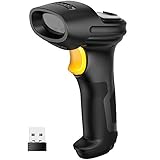 Inateck Wireless Barcode Scanner 2.4 GHz, 35 m Reichweite, automatisches schnelles und präzises Scannen, 15 Tagen Dauerbetrieb, BCST-60 Schw