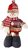 ROCKY&CHAO Weihnachten Home Ornamente Stehender Schneemann Puppe mit verstellbaren Beinen Fensterdekoration Freundgeschenk Weiche Stoffpuppe 20-28 Zoll(Schneemann)