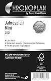 Chronoplan 50631 Kalendereinlage 2021, Jahresplan Mini (79x125mm),Ersatzkalendarium, Universallochung, zum Aufklappen (mit Leporello Falzung), weiß