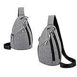 JFJL Sling Bag - Umhängetasche Sling Bag Wander-Tagesrucksack Mit USB-Ladeanschluss, Crossbody-Schulter-Brust-Outdoor-/Reise-Rucksack Für Damen & Herren,G