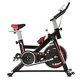 JiuErDP Fitnessbikes Heimtrainer Fahrrad,Spinning Bike Indoor Mit LCD-Anzeige Und Flaschehalter,Speedbike Indoor Max Gewichtskapazitat 150 Kg (Color : Black)