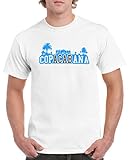 Comedy Shirts - Copacabana Palmen - Herren T-Shirt - Weiss/Blau-Braun Gr. M