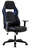 IntimaTe WM Heart Schreibtischstuhl Gaming Stuhl Hoch Rücken, Ergonomischer Computer Chair Racing Gamer Stuhl, Bürostuhl Stoff Verstellbarer Drehstuhl, Blau und Schw