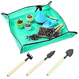 Babioms Garden Tool Set, Waterproof Garden Work Mat,Kleine Schaufel, for Plant Pot Flowers Seedlings Bonsai Plan Loose Soil with Wooden Handle for Planting and Weeding