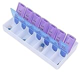 Wöchentlicher Pillen-Organizer, ANGGREK Zweimal Täglich Wöchentlicher Pillen-Organizer 2-mal Täglich Farbcodierte 7-Tage-Tabletten-Etui Große Fächer Feuchtigkeitsbeständige Pillenergänzung
