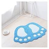 Fußmatte Fußdruck Badematten, rutschfeste Badezimmer Teppichboden, Matte Toilette Memory Foam Badezimmer Teppich Bad Pad Teppiche, Mikrofaser Mini Matten 40 * 60 cm (Color : Blue)