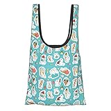 Wiederverwendbare Einkaufstaschen mit süßem Katzen-Motiv, lustige Sommer-Aufnäher, Symbole, Anstecknadeln, Design-Elemente, Strandtasche, Küche, wiederverwendbare Einkaufstasche, B