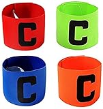 Multicolor FußBall Captain Armband, FußBall C Standard Gummizug Armband füR Kinder, Roll-Klettverschluss, Klettverschluss FußBall Elastic Armbinden, Geeignet füR Viele Arten von Sp