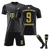 NYTYU Bayern Auswärtstrikot 2021/22, Fußballtrikot, Sporttrainings-T-Shirt und Shorts, Erwachsene/Kinder mit Socken, Kinder-Fußballshirt, Jungen, Geschenke (Größe: XS, Farbe: Nr. 9)