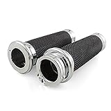 WDGXZM Universal Motorrad 1' 25mm Lenkergriffe Lenker Lenker Chrom Schwarz,für Harley Sportster XL883 XL1200 XL48 Silb