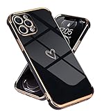 Lafunda kompatibel mit iPhone 12 Pro Max（6,7 Zoll） Handyhülle Mädchen Liebesherz Silikonhülle weich TPU Hülle Ultra dünn Stoßfeste Schutzhülle Bumper Silikon case für iPhone 12 Pro Max Schw