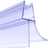 Premium 2 x 100 cm Duschdichtung | Duschkabinen-Dichtung für 6mm 7mm 8mm Glasdicke | Duschtür Dichtung mit verlängerten Gummilippen | Wasserabweiser mit Schwallschutz | Ersatz Duschtürdichtung