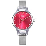 Hirolan Neu Uhr Damen RöMische Zahlen Diamant Zifferblatt Wasserdicht Schwarz Damen Armbanduhr Mit Edelstahl Uhren Quarz-Edelstahlband-Armbanduhr Analoge Armb