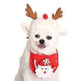 I3CKIZCE Haustier Schal Kleiner Hund Weihnachten Kostüm Kleiner Hund Weihnachten Bandana Hund Katze Weihnachten Hut Weihnachten Maskottchen Baum/Elch Stil(Elch Hut,S)