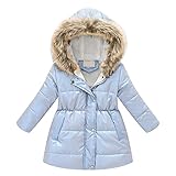 MRULIC Kleinkind Baby Mantel Kapuzenpullover Kapuzenjacke Sweatshirt Winter Warme Warme Winddichter Outwear Jacke Einfarbig Pullover Jungen MäDchen Geburtstag Geschenk(Hellblau,120)