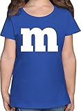 Kinder Karneval und Fasching Kostüme - Gruppen-Kostüm m Aufdruck - 152 (12/13 Jahre) - Royalblau - Tshirt roter Aufdruck - F131K - Mädchen Kinder T-S