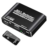 HDMI Switch 4k 60HZ HDMI Splitter, Neefeaer Aluminium HDMI Switcher 3 in 1 Out, HDMI Umschalter mit IR Fernbedienung Unterstützt 4K 3D HD1080P, HDMI Switcher für PS4 Xbox HDTV Blu-Ray Play