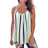 VCAOKF Sexy Unterhemd äRmellos Sexy Einfarbig GekräUselt Saum Top Print Weste Frauen Kurze Bild Zeichnung Trennlinie Lange Einfarbig äRmellos GekräUselt Lose XXXXL