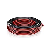 18 AWG Elektrischer Kabel 2x 0.75mm² - Verlängerung Draht litze 300V (21.3M Rot + 21.3M Schwarz) Niederspannung DC Wire Hookup Kupfer Stranded für Led Strip Driver,