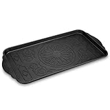 Navaris XL Schuhabtropfschale Schuhmatte Ablage - Schuhablage 77,5x37,5x3,8cm - erhöhter Rand - Abtropfschale Blumen Design für Schuhe Regen W