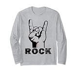 Hemd mit schwarzem Punk-Hand, Französische Gabel-Schriftzug Rock Lang