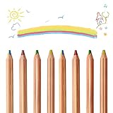 7 Stücke Regenbogen Buntstift,4 in 1 Regenbogenfarben Buntstift,Bleistifte Kinde,Buntstifte Dicke,Farbstift Holzstifte Erwachsene oder Kinder Kunst Zeichnung