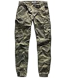 Surplus Raw Vintage Herren Cargo Bad Boys Pants, Green-camo, XXL