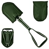 Klappspaten 58cm,Multifunktionale Klappspaten Hochfester Extra Stabiler Schaufel aus Kohlenstoffstahl mit Tragetasche,Klappspaten Schaufel Anzug für Outdoor-Wandern, Jagen, Expedition, Garten(Grün)